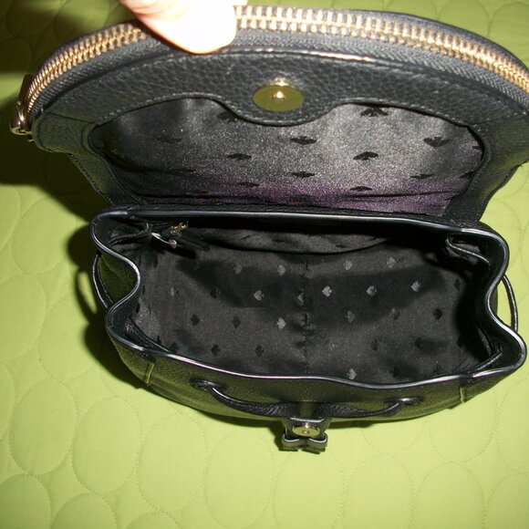 Kate Spade Leila Black Pebbled Leather Backpack/Purse main image 15